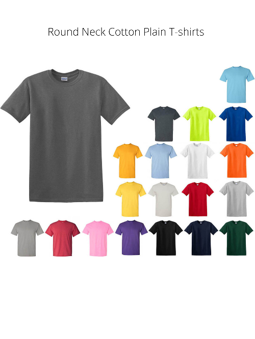 Round Neck Plain T-Shirts