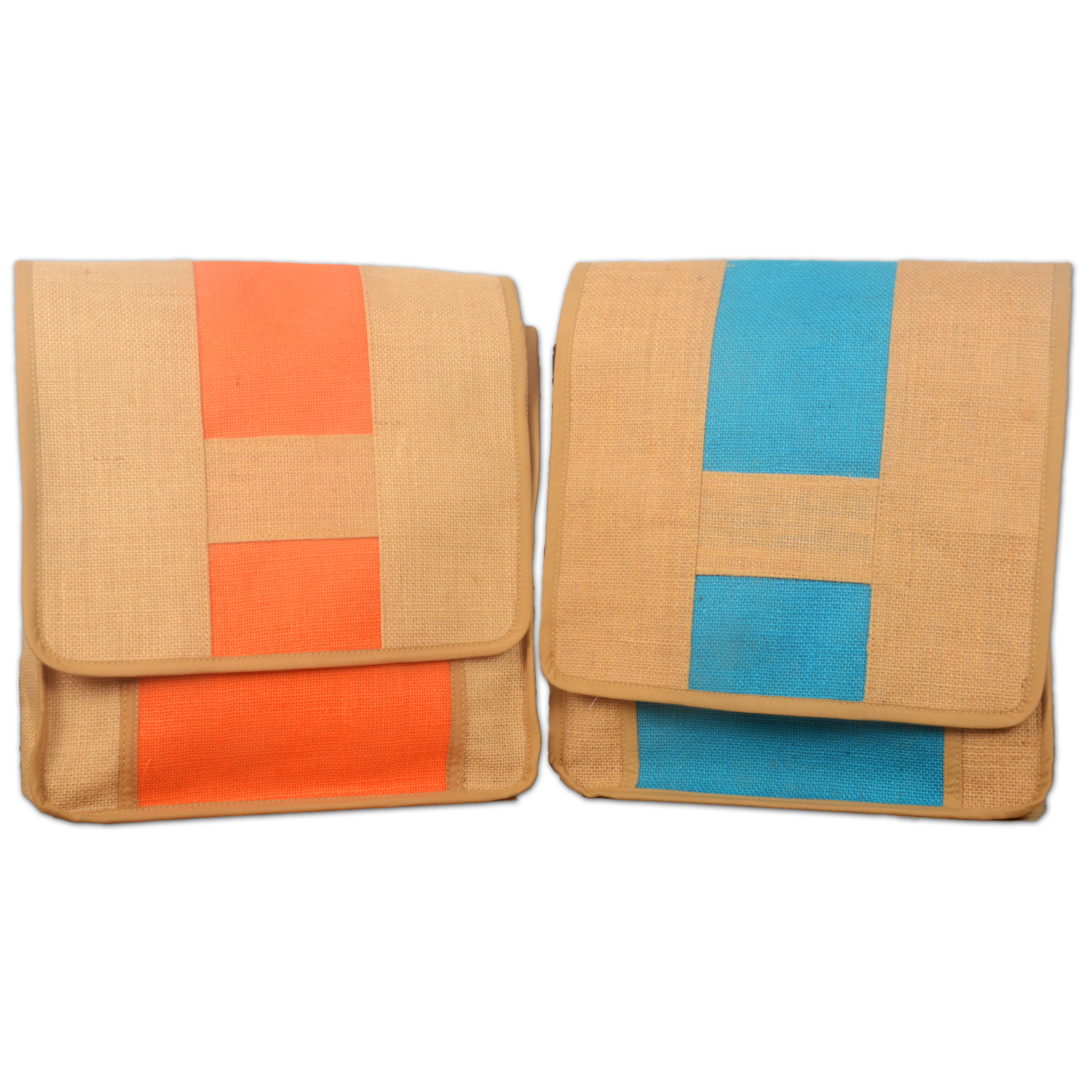 Jute Conference Bag- Blue/Orange
