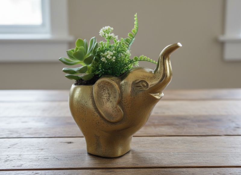 Aluminium Decor Elephant Pot