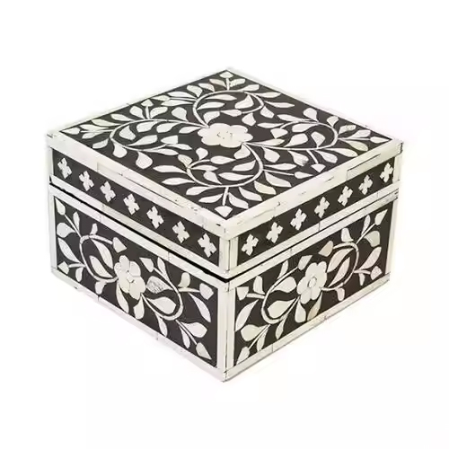 Bone Inlaid Jewelry Box- Floral