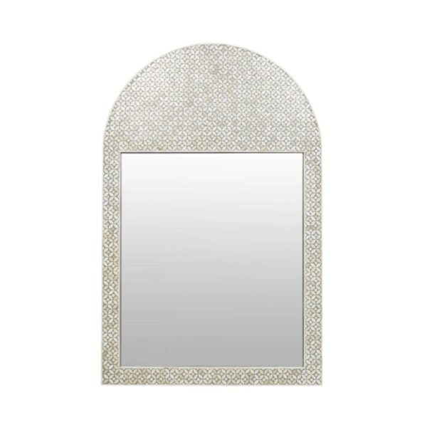 Bone Inlay Arch Mirror Cross Design