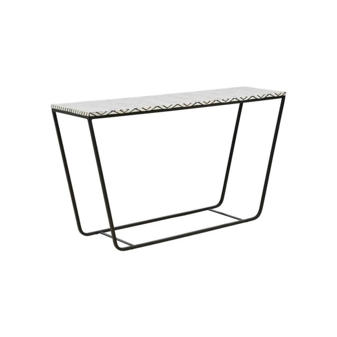 Bone Inlay Deco Style Black Console -Thin