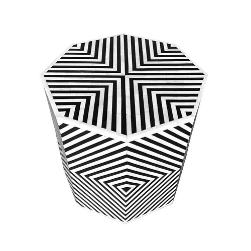 Bone Inlay Octagonal Stool