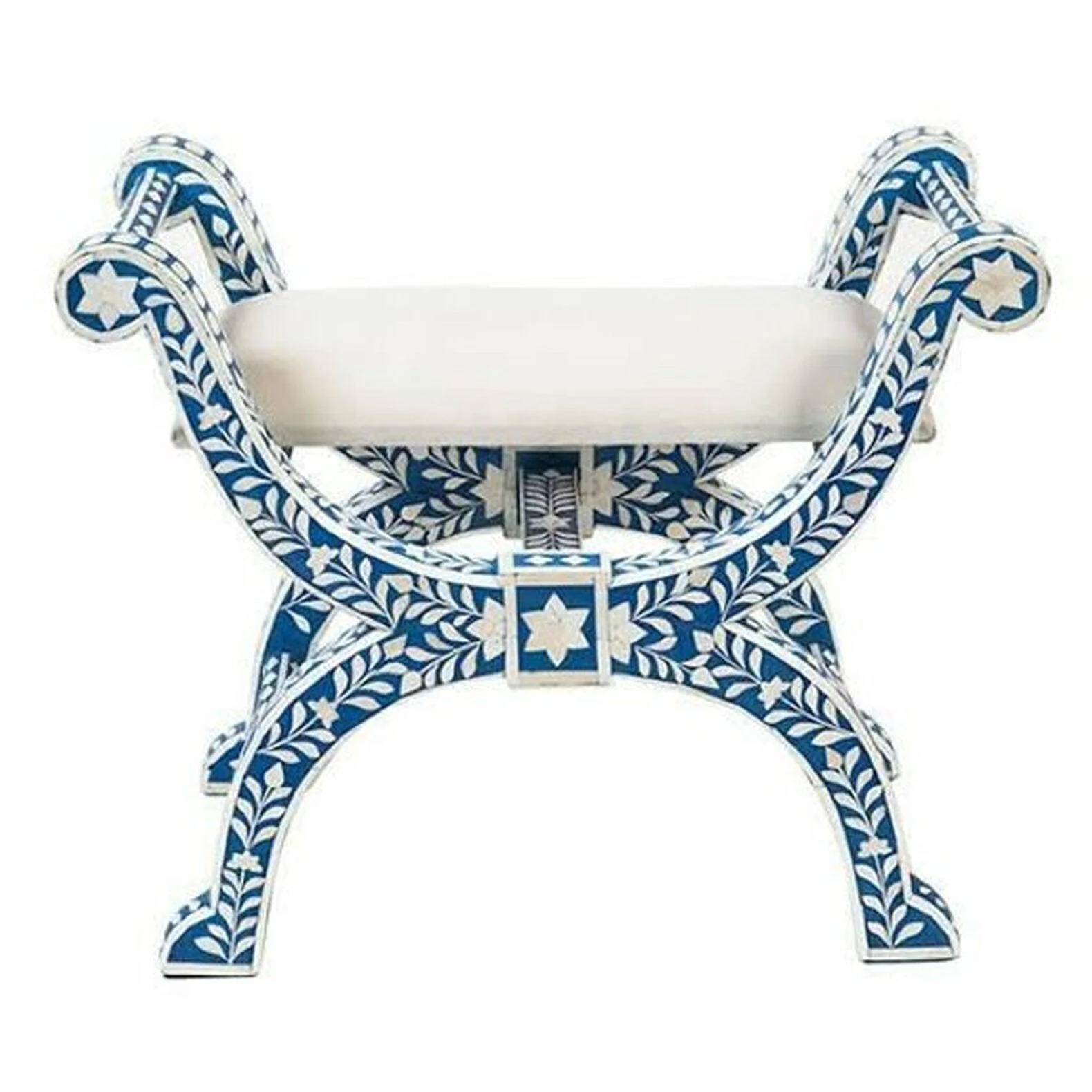 Bone Inlay Round Mirror- Zig Zag Pattern