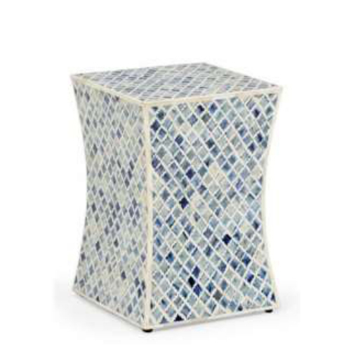 Bone Inlay Side Table-Moroccan Pattern