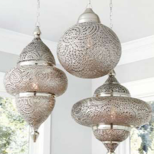 Hanging Metal Lantern And Moroccan