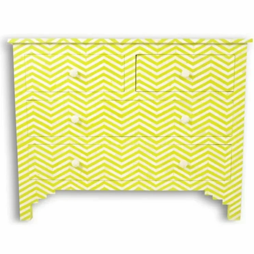 Yellow Bone Inlay 4 Drawer