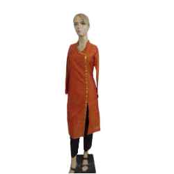 Party Wear Straight Ladies Cotton Fancy Kurti, Wash Care : Dry Clean, Color : White - Follow India