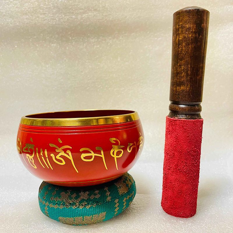 CSB-3.5 Casted Hammered Singing Bowl Red Finish