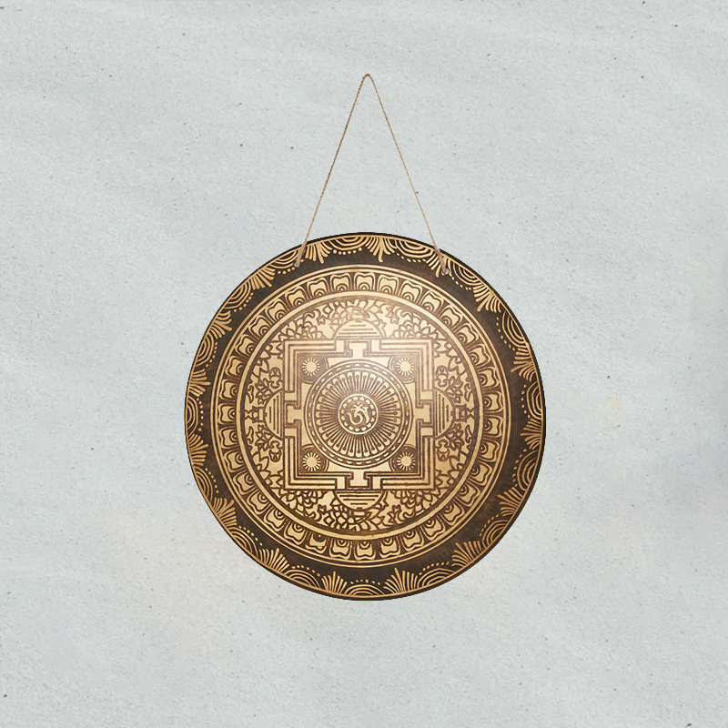 Etched Flat-Wind-Tibetan Gong For Meditation