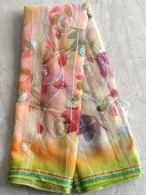 Fancy Printed Synthetic Sarees