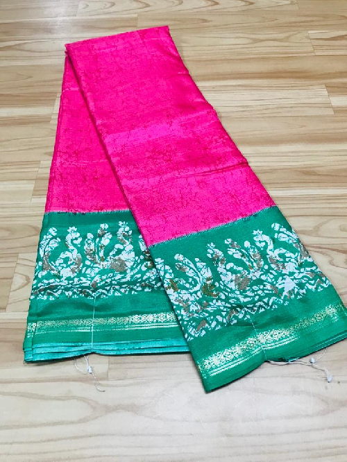 Resham Silk Batik Print Saree