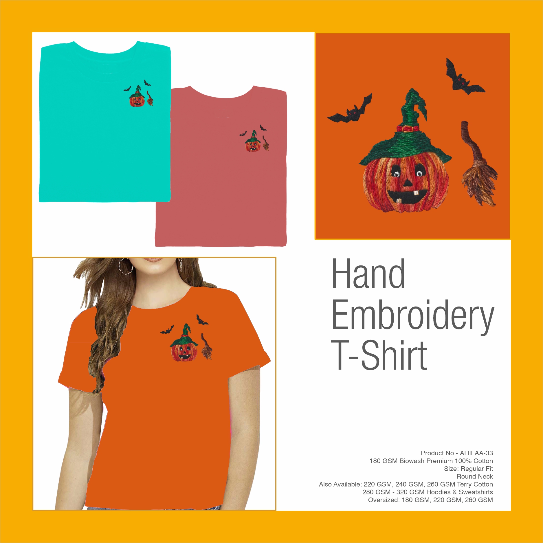 AHILAA-21 Hand Embroidery Pot T-Shirt