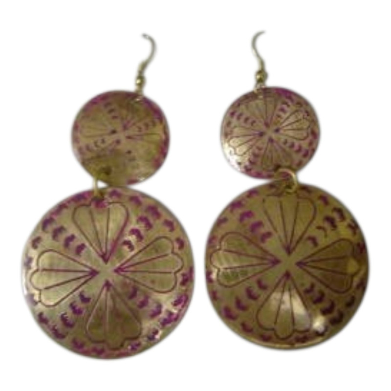 Brass Engraving Earring Jewelry