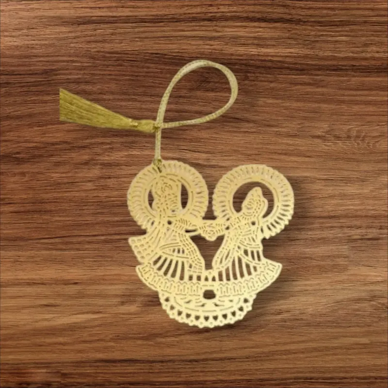 Krishna Radha Design Metal Bookmark