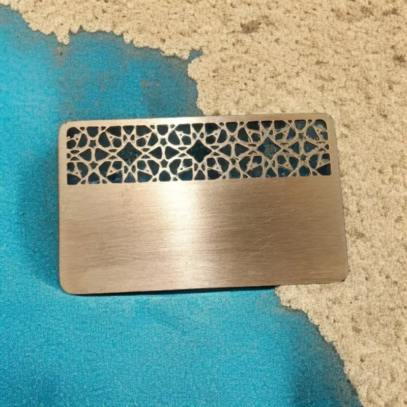 Laser Flower Cut Metal Visiting Card