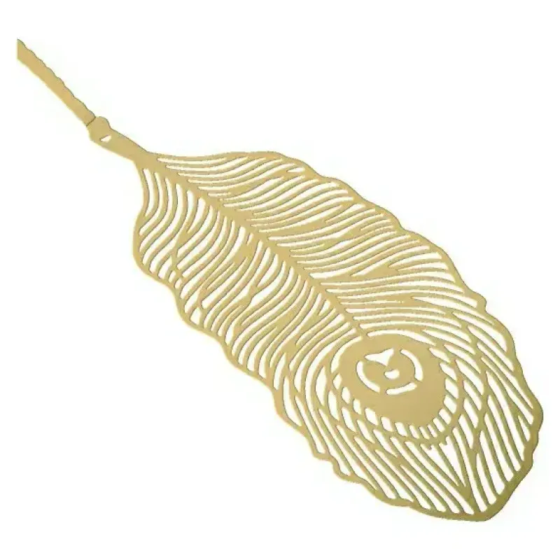 Peacock Feather Design Metal Bookmark