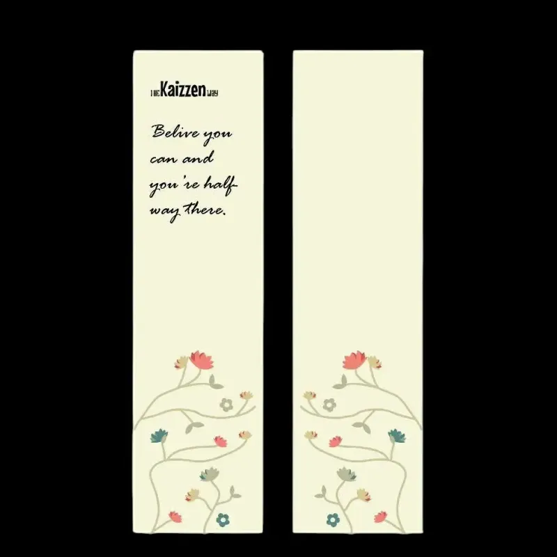 Printed Paper Bookmark Cream Colour Design
