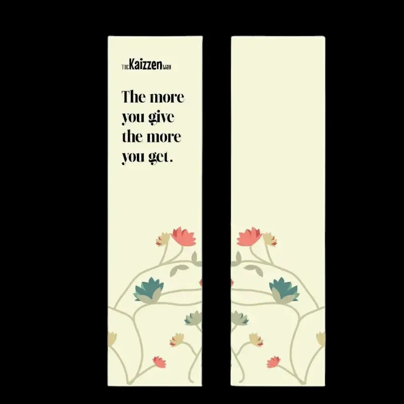 Printed Paper Bookmark Cream Flower Design