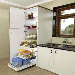 Wooden Brown Kitchen Cabinets, Color : Brown - Interior Designer And Carpenter Services