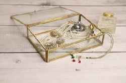 Aic Hexagonal Glass Jewellery Box, Jewellery Box Material : Glass - Art India Collections