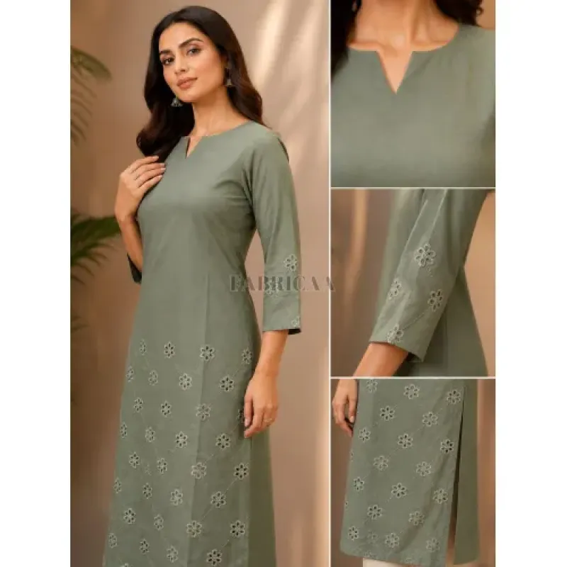 Rayon Cotton Straight Kurti