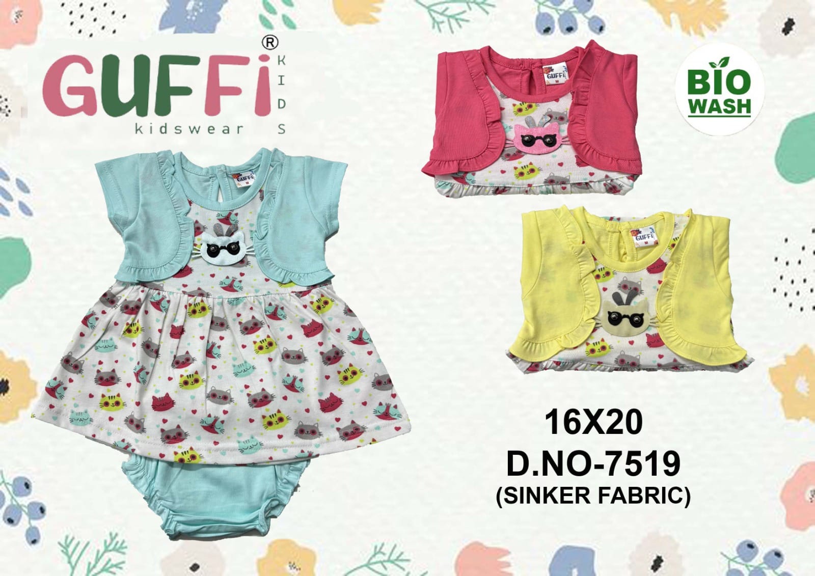 Baby Girl Half Sleeves Frock Sets  (D.NO-7519)