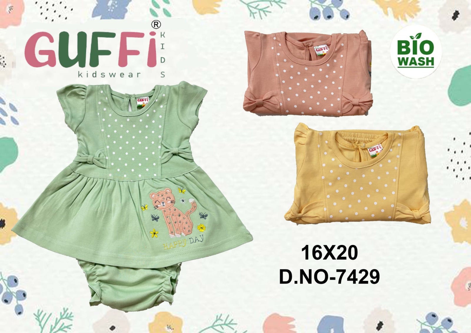 D.NO-7429 Baby Kids Casual Dress