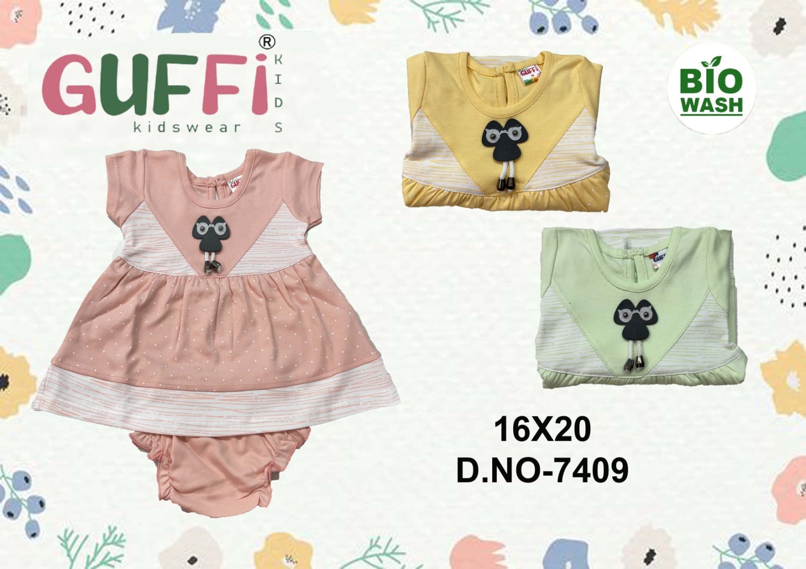 Girls Cotton Frock Shorts Set (D.NO-7409)