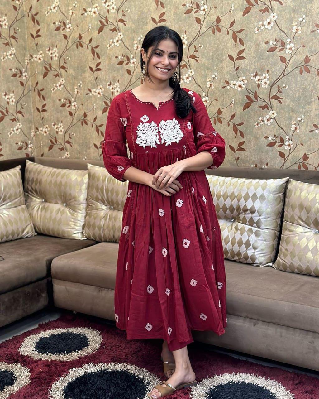 Cotton Fabric Hand Work Kurti