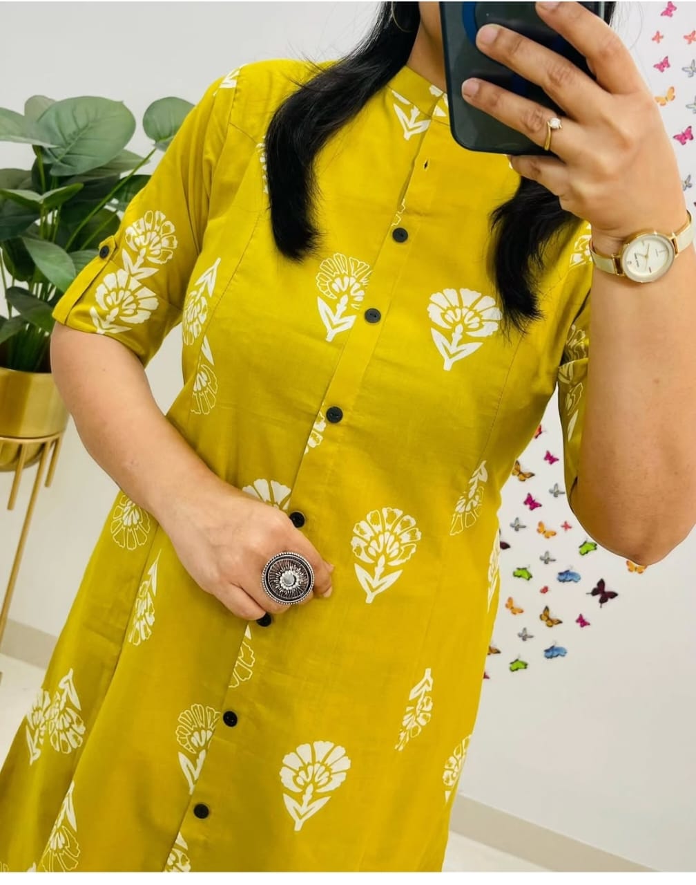 Jaipuri Aline Floral Block Printed Kurta Set