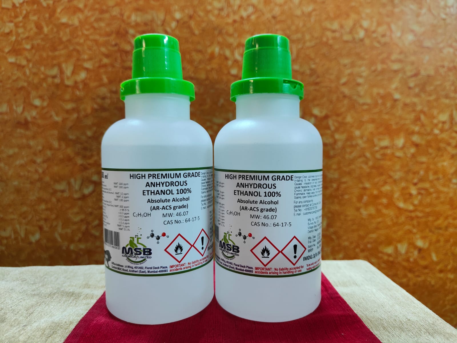 Ethanol Anhydrous 100% Absolute Alcohol AR-ACS