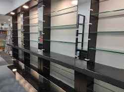 Iron And Glass Wall Mounted Retail Display Rack - Super Enterprises